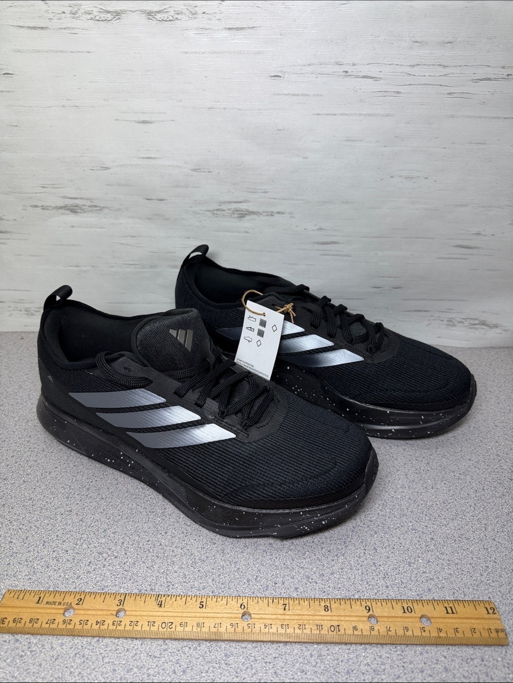 adidas Men's Black Athletic Sneakers with Silver Three-Stripes